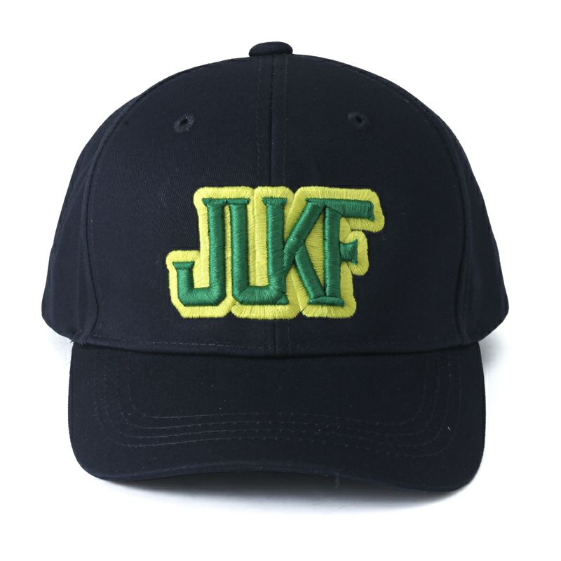 Black cap with 'JUKF' embroidered in green and yellow on a white background